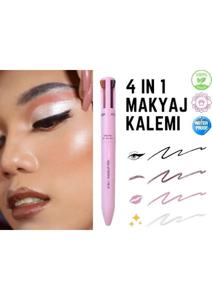 4ü 1 Arada Makyaj Kalemi(Eyeliner+Highlighter+Dipliner+EyeBrow)