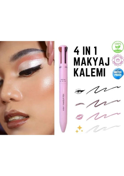 4ü 1 Arada Makyaj Kalemi(Eyeliner+Highlighter+Dipliner+EyeBrow)